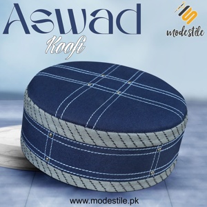 Gorra Aswad Premium Kufi para hombre, tocado de oración islámica refinado con bordado decorativo, marca personalizada, fabricante a granel - Product Image 3