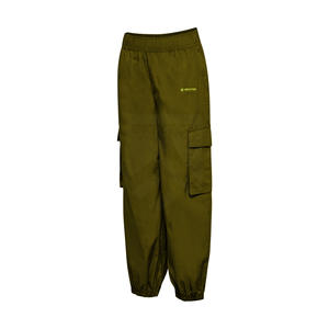 Pantalon Cargo personnalisé pour hommes 100% coton coupe ample taille haute style Streetwear décontracté fermeture à la taille élastique devant plat léger - Product Image 3