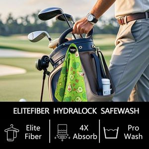 Magnetic Golf <b>Towel</b> Funny Custom Design Brush Set Microfiber Waffle <b>Towel</b> with Snap ClipClips to Golf Bag or Cart OEM Available - Product Image 6