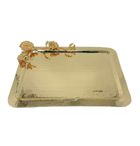 Luxueux trois plats attachés plateaux de service décoratifs en métal pour la maison cuisine hôtels restaurants décor Premium service approvisionnement - Product Image 3