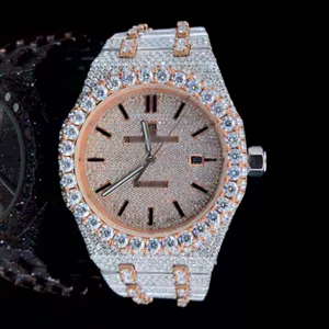 Montres-bracelets mécaniques automatiques cloutées avec diamant VVS Moissanite entièrement glacées Stylish Hop Bling en acier inoxydable pour hommes - Product Image 6