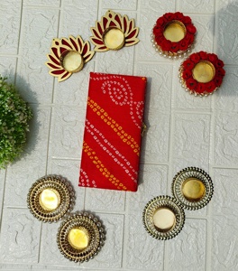 T Light Bougeoir Avec Bandhej Boîte En Bois Nuit Décor À La Maison Temple Lumière Retour Cadeau Pour Invité Noël Nouvel An Party Favor - Product Image 2