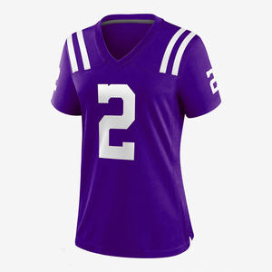 Haute qualité 100% Polyester respirant grande taille tissu maillot de Football américain unisexe été col en V maillot de football T-shirts - Product Image 3