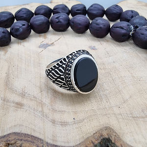 Onyx otomano hombres anillo 925 Plata al por mayor para hombres Dirilis diseño de arte joyería fina anillos Vintage gran oferta hecho en Turquía - Product Image 6