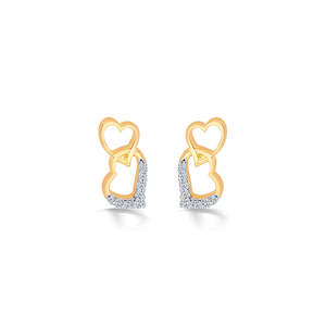 Amor 18K Gold Plated <b>Moissanite</b> & Pearl Stud <b>Earrings</b> for Wedding Engagement - Product Image 2