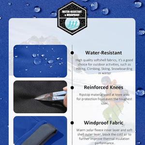 Pantalones de esquí para hombre de ajuste personalizado OEM con cintura ajustable tela impermeable a prueba de viento capa exterior opciones de impresión de logotipo - Product Image 4