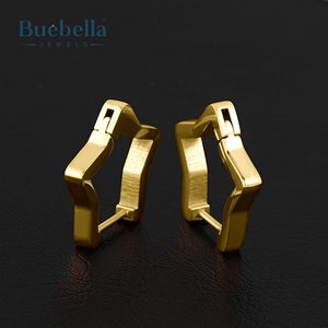 Pendientes Huggie de Plata de Ley 925 hechos a mano, pendientes de aro únicos con forma de estrella para hombres, joyería de Hip Hop - Product Image 4