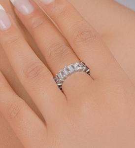 Bague en topaze blanche 925 argent sterling massif couleur blanche autre forme naturelle estampillée à la main 925 bague en argent - Product Image 2