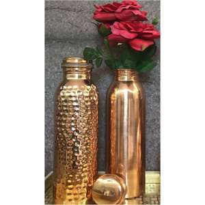 <b>Copper</b> <b>water</b> <b>bottle</b> with unique handcrafted finished Ayurvedic wellness features and practical leakproof design - Product Image 6
