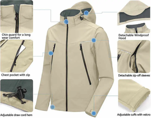Chaqueta Táctica Unisex de Forro Polar Cálido, Impermeable, Transpirable, con Capucha, Gruesa, para Caza, Entrenamiento, Viajes, Uso en Exteriores en Invierno - Product Image 4