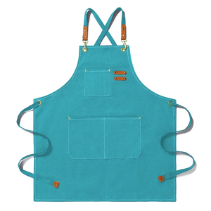 Delantal de cocina para hornear Bule ajustable Unisex de lona de algodón estilo lavado personalizado con bolsillos - Product Image 6