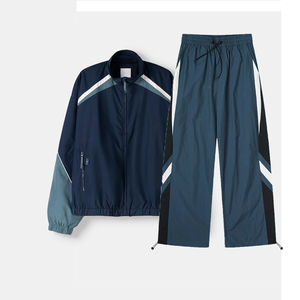 Conjunto de Chaqueta Cortavientos con Capucha de Punto de Algodón/Spandex para Hombre, Tallas Grandes, Ligero, de Alta Calidad, para Invierno, con Logotipo Frontal Personalizado OEM, Color Sólido - Product Image 6