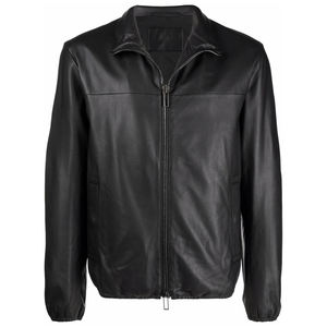 Veste en cuir personnalisée en gros de qualité supérieure à manches longues vêtements de mode veste en cuir véritable pour hommes - Product Image 1