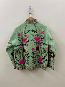 เสื้อแจ็คเก็ตกำมะหยี่สไตล์ซูซานี เสื้อโค้ทกำมะหยี่สั้นทรงโอเวอร์ไซส์ ของขวัญสำหรับเธอ เสื้อแจ็คเก็ตโดดเด่น เสื้อคลุมลำลอง เสื้อโค้ทสั้นสไตล์โบโฮ - Product Image 6