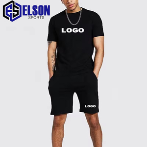 Conjunto de ropa deportiva cortavientos transpirable de diseño personalizado Unisex 2024, camisetas y pantalones cortos de talla grande para hombre, última ropa de verano - Product Image 1