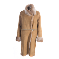 Manteau long en peau de mouton beige pour femme, modèle OEM 2026, 100 % haute qualité, grande taille, mode hiver, chauffant, imperméable et coupe-vent