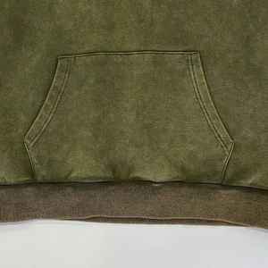 เสื้อฮู้ดซักกรดของผู้ชายเสื้อ100% แบบสวมหัวผ้าฝ้ายฝรั่งเศสเทอร์รี่เปล่าผ้าเช็ดแบบสวมหัวสไตล์วินเทจซีดจาง - Product Image 4