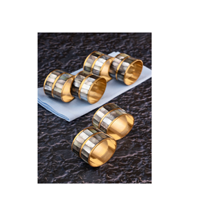 <b>Mother</b> of Pearl Inlay Brass Napkin <b>Ring</b> Table and Desk Decoration Products Accessories for Customized Size - Product Image 1