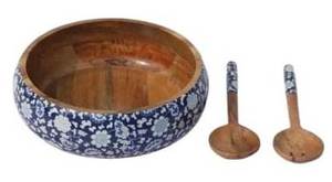 Bol à salade décoratif en bois imprimé en émail de qualité supérieure pour la maison, l'hôtel et le restaurant utilisent des plats et des assiettes pour la cuisine à domicile - Product Image 4