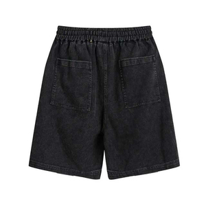 Shorts pour hommes brodés personnalisés de qualité supérieure patchs Logo été 100% coton shorts délavés à l'acide délavés au soleil pour hommes - Product Image 6