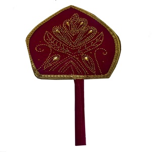 Éventails de mariée traditionnels de haute qualité avec des motifs floraux et des plumes en tissu - Product Image 1