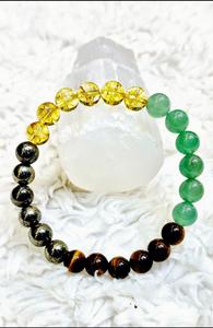 Bracelet aimanté pour l'argent en pierres précieuses naturelles de 8 mm unisexe, certifié par un laboratoire, perles réglables pour l'équilibre de l'âme et du corps - Product Image 1