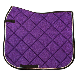 Ensemble de tapis de selle anglais assorti en Satin de mousse professionnelle tapis de selle occidental haut de gamme scintillant violet bottes de saut bonnet d'oreille - Product Image 5
