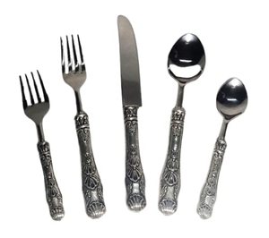 Stainless Steel Cutlery Set Home Decor Engraved Flatware Two Spoons Two Forks <b>Knife</b> Elegant <b>Dinner</b> Plate Utensils Kitchenware - Product Image 4