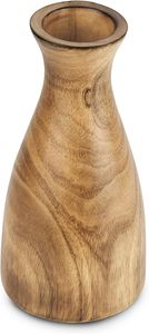 Vase à fleurs artisanal en bois de manguier, centre de table décoratif, décoration intérieure en bois naturel, style rustique moderne minimaliste - Product Image 3