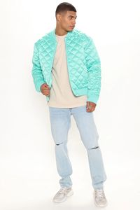 KY Hiver Matelassé Satin Polyester Haute Qualité Casual Satin Bomber Veste Personnalisé - Product Image 4