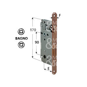 CERRADURA DE PATENTE GRAN BAÑO Borde redondo Marco doble sin percutor Frente 22 - Product Image 1