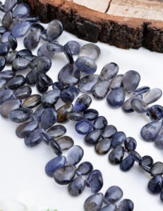 อิโอไลต์ทรงลูกแพร์เจียระไน 8 นิ้ว ธรรมชาติ สำหรับทำเครื่องประดับอัญมณี สร้อยคอ - Product Image 5