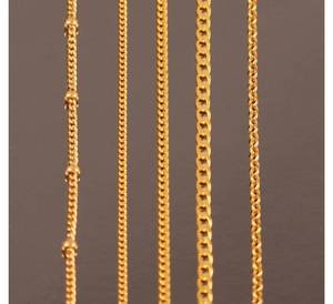 Collar de cadena de cuerpo de plata de ley 925 sólida chapado en oro amarillo de alta calidad hecho en Italia Curb Belcher Curb Bead Balls - Product Image 1