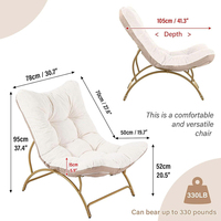 Fauteuil inclinable confortable et rembourré avec structure métallique, hauteur réglable, design moderne pour salon et chambre à coucher
