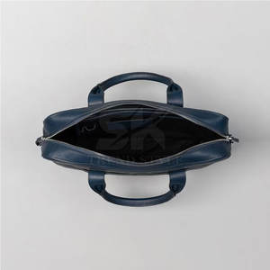 Sacoche pour ordinateur portable en cuir véritable de haute qualité, couleur unie, pour hommes, travail de bureau - Product Image 4