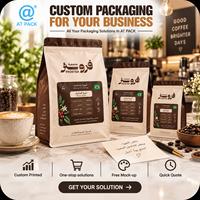 Sacs à café en papier kraft personnalisés AT PACK avec doublure en aluminium, sachets d'emballage pour café compostables
