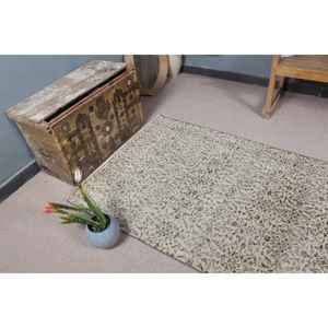 Alfombra Turca de 3.6x6.5 pies, Alfombra Vintage, Alfombra Abstracta Gris - Product Image 5