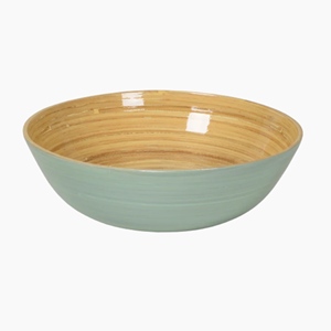 Bol à salade en bambou tressé laqué couleur pastel, écologique, style bohème, tendance, vente en gros, ustensiles de cuisine - Product Image 1