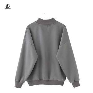 Sweat-shirt uni à col haut personnalisé en polaire épaississante à col montant Pull en polaire imprimé de mode pour sweats à capuche et sweat-shirts pour hommes - Product Image 4