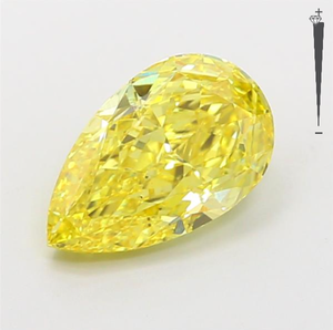 Diamant de laboratoire CVD HPHT de 1,77 ct, forme poire, jaune vif fantaisie, certifié GIA IGI, vente en gros d'usine, en vrac - Product Image 1