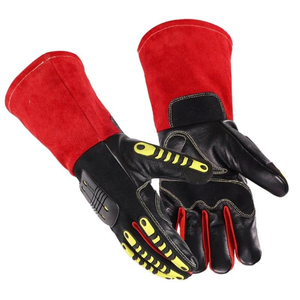 Gants de sécurité en cuir personnalisés de qualité supérieure avec travail TPR Meilleures ventes Gants de soudage résistants à la chaleur avec logo personnalisé - Product Image 5