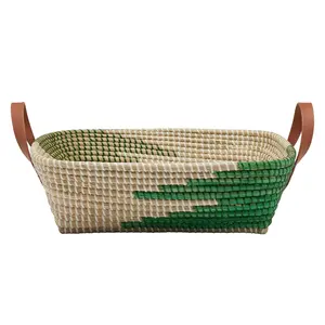 Cesta de Almacenamiento Rectangular de Pasto Marino Natural Ecológica de Alta Calidad, Diseños OEM Personalizables, Estilo Boho, Hecha a Mano, Multifuncional, 0-1L - Product Image 5