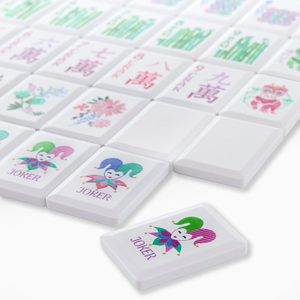 Juego de Mahjong Morado Personalizado, Fichas Grabadas a Mano, Fichas de Mahjong de Tinta Acrílica para Niños, para el Juego Chino Americano de Majiang - Product Image 3