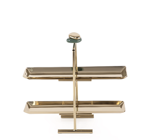 Pâtisseries à gâteaux en métal de qualité supérieure support de gâteau de service au chocolat dessus de Table support attrayant fini brillant à deux niveaux pour les bonbons - Product Image 2