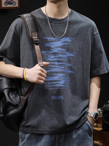 DTG เสื้อยืดลายกราฟิกสำหรับผู้ชายเสื้อยืดเปล่าพิมพ์ลายแนวสตรีทเสื้อยืดไซส์ใหญ่พิเศษสำหรับผู้ชาย - Product Image 3