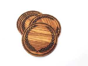 Modern Classic Acacia Wood Coasters Smooth Surface Eco-Friendly Custom Size Round <b>Cup</b> Tea Whisky <b>Mats</b> Wholesale Blank - Product Image 3