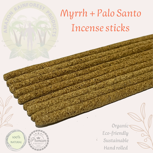 Varillas de incienso de Palo Santo de mirra ecológicas de primera calidad Material de madera orgánica sostenible Paquete religioso artesanal 7 unidades - Product Image 5