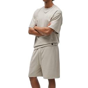 <b>Men's</b> O Neck <b>T</b> <b>Shirts</b> <b>And</b> <b>Shorts</b> <b>Set</b> 100% Cotton Jersey Heavyweight 220 GSM Custom Design High Quality Sweat Suit <b>Set</b> For <b>Men</b> - Product Image 2