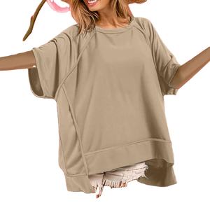 เสื้อสเวตเตอร์ของผู้หญิงแขนครึ่งแขนเสื้อแฟชั่นสีพื้นงานตามสั่ง - Product Image 5