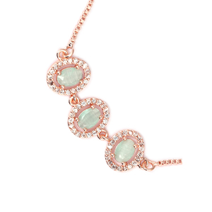 Colgante Redondo de Aleación de Zinc Verde Menta con Circonita para Regalo - Product Image 2